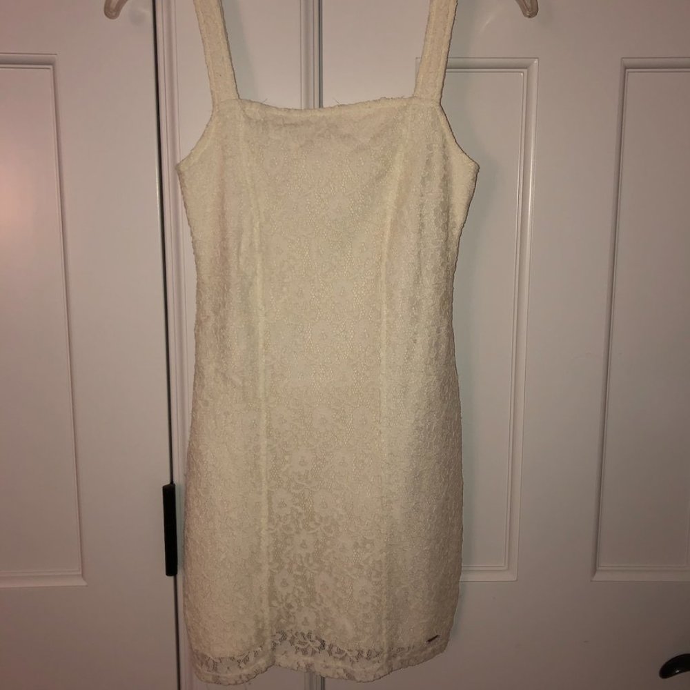 Hollister White Bodycon Lace Dress